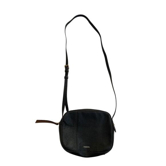 Fossil Leather Gemma Crossbody Shoulder Pebbled Black Leather Purse Barely Used - Picture 9 of 13